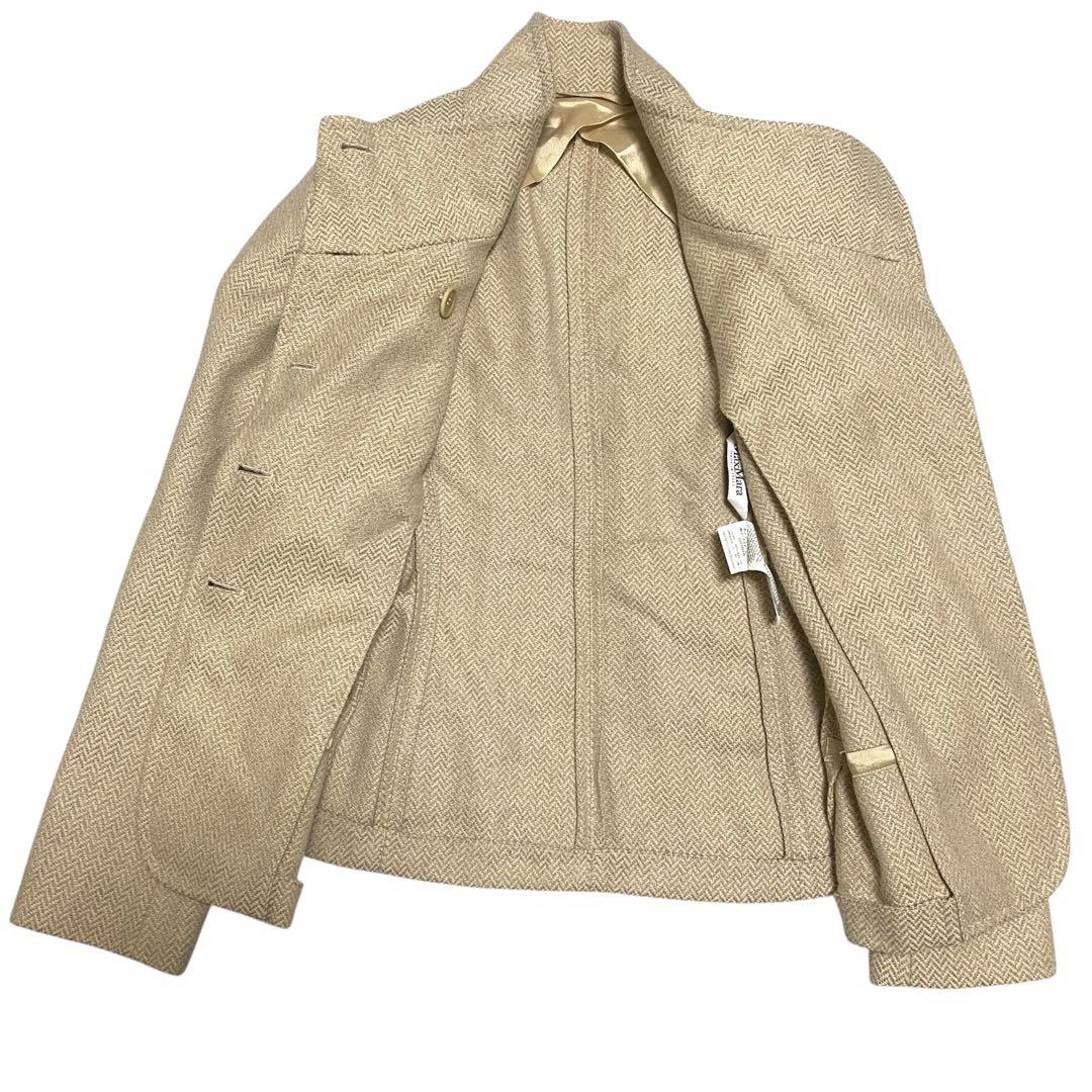 【美品】MaxMaraマックスマーラ カシミヤ ミックスツイードショートコート