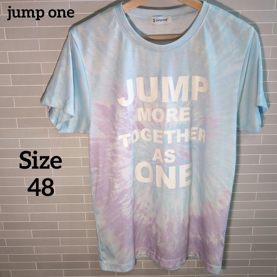 【美品】 jumpone ジャンプワン Tシャツ 48 ブルー タイダイ