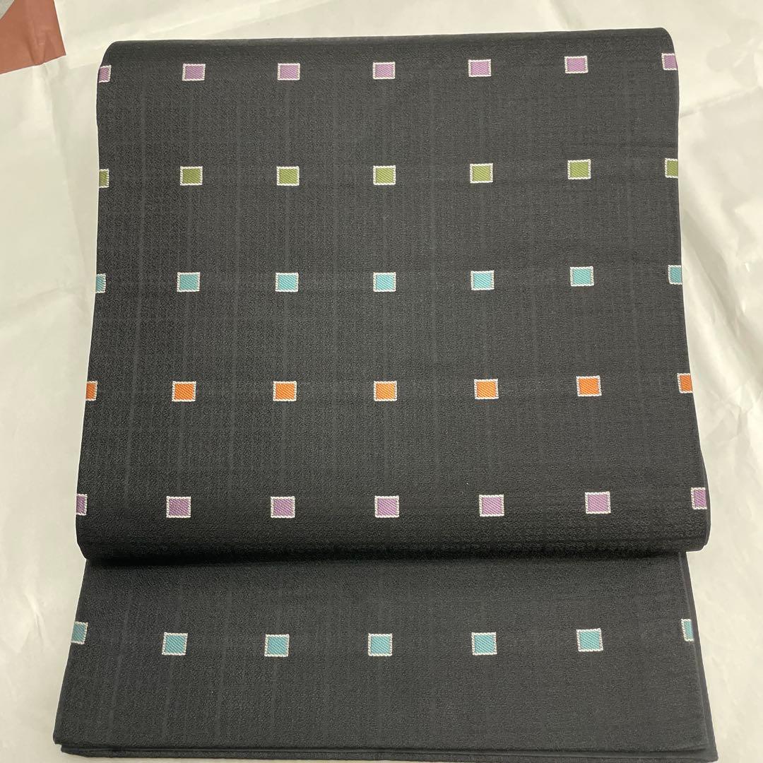 袋帯 正絹 洒落袋帯 美品 カラフル ポップ