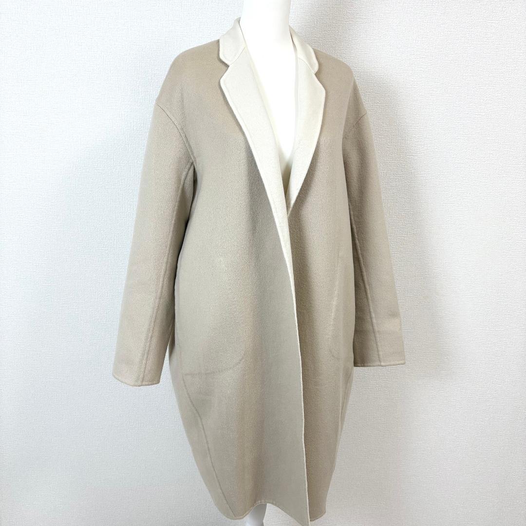 DAISY LIN FOXEY カシミヤコート リバーシブル F ベージュ×白