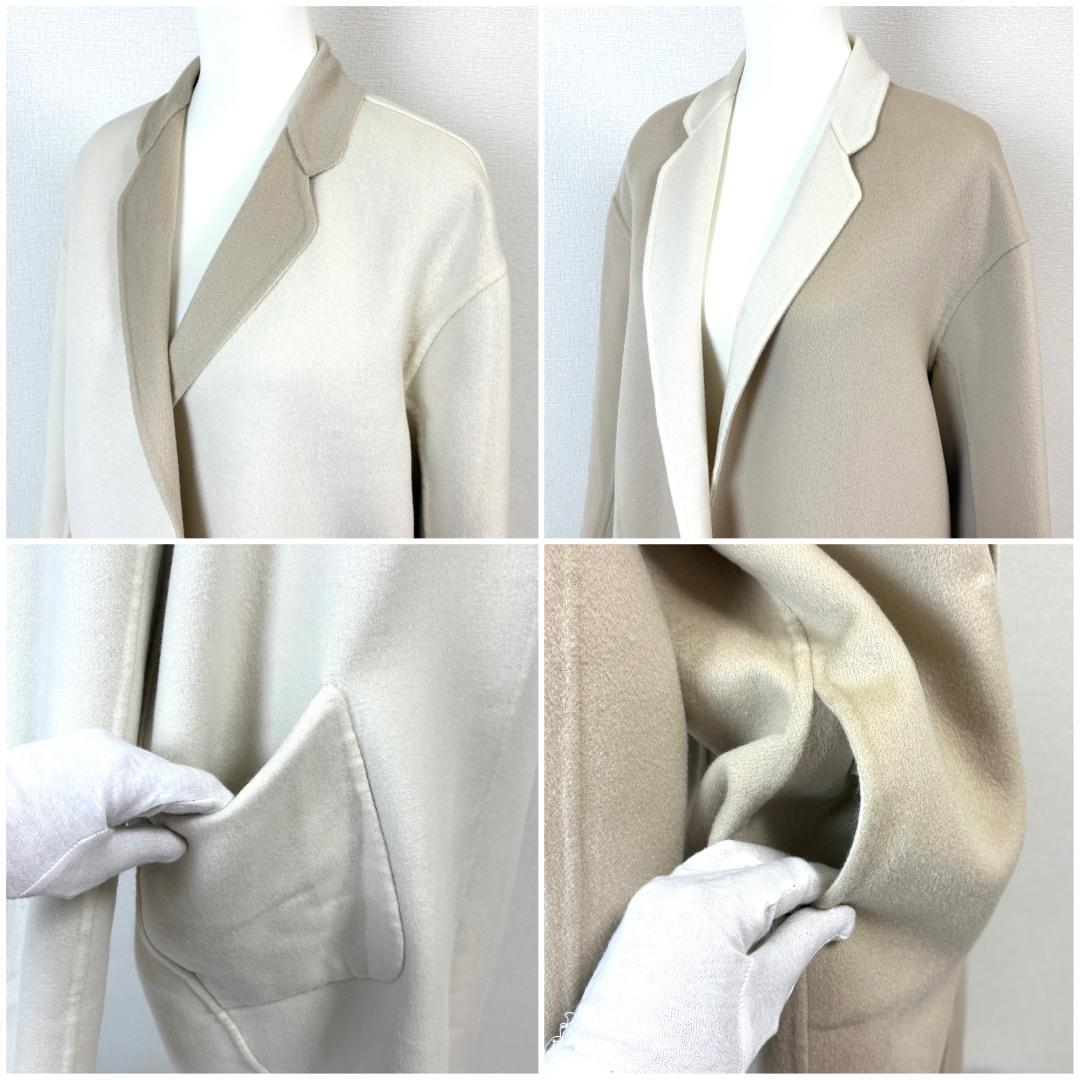 DAISY LIN FOXEY カシミヤコート リバーシブル F ベージュ×白