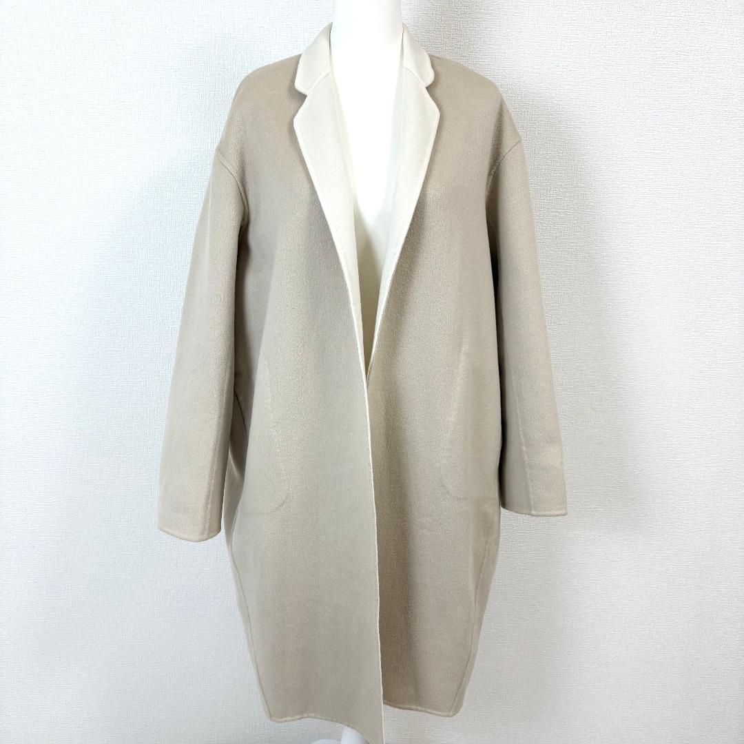 DAISY LIN FOXEY カシミヤコート リバーシブル F ベージュ×白