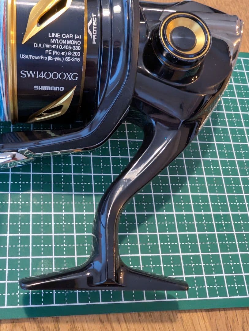 機関良好　シマノ　19　ステラsw　 14000XG　左巻き　社外ハンドルノブ付