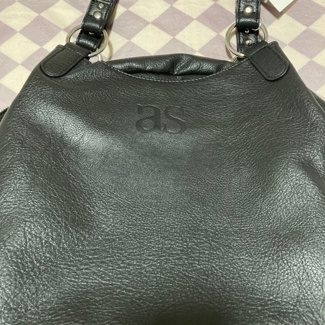 ASON アズオン レザー ショルダーバッグ 黒 Lサイズ