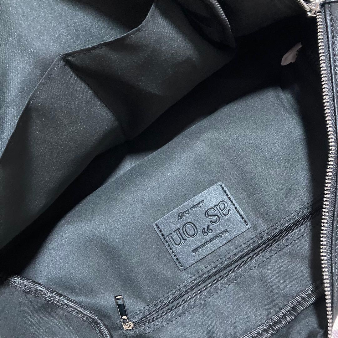 ASON アズオン レザー ショルダーバッグ 黒 Lサイズ