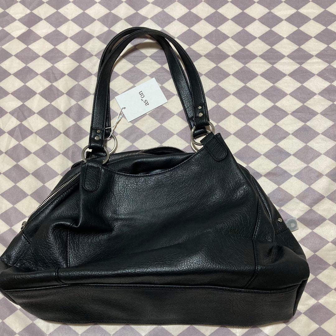 ASON アズオン レザー ショルダーバッグ 黒 Lサイズ