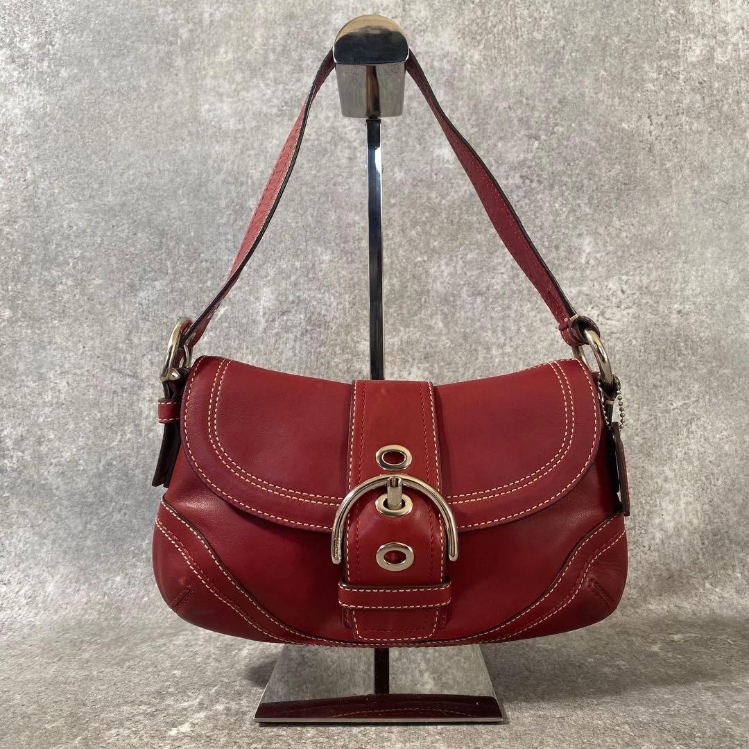 バッグ Coach Soho RED Signature Shoulder Bag