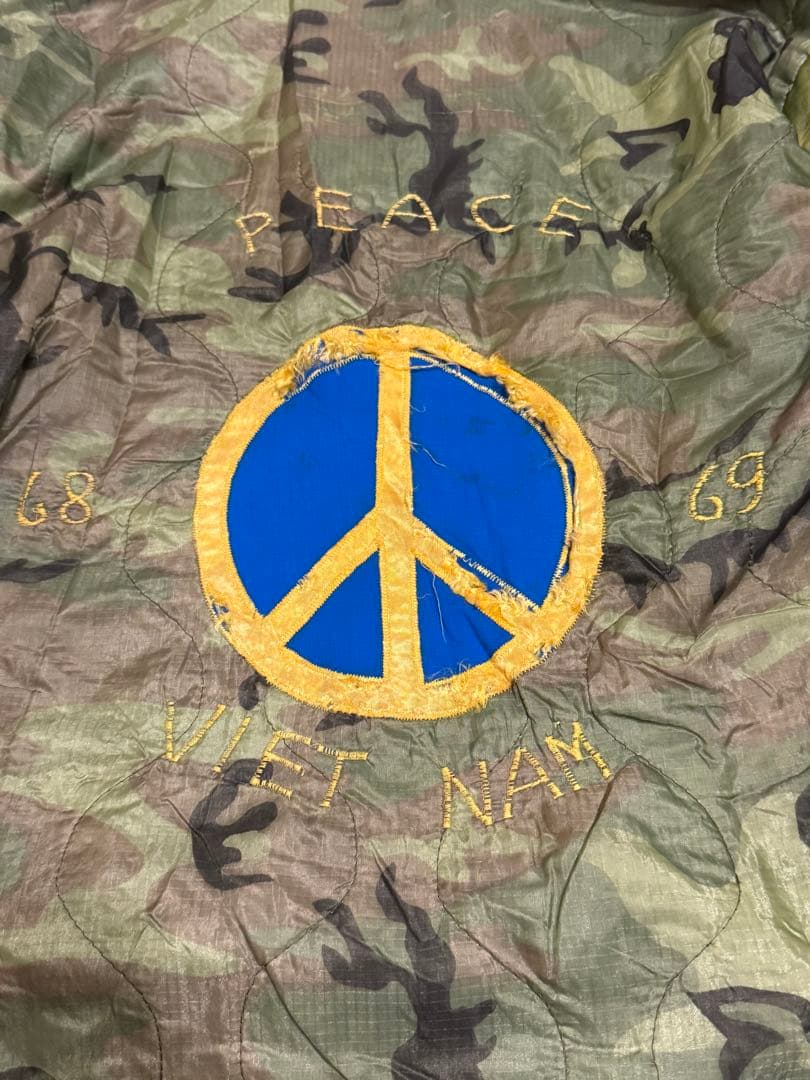 60s キルティング ベトジャン スーベニア ジャケット　迷彩柄 刺繍