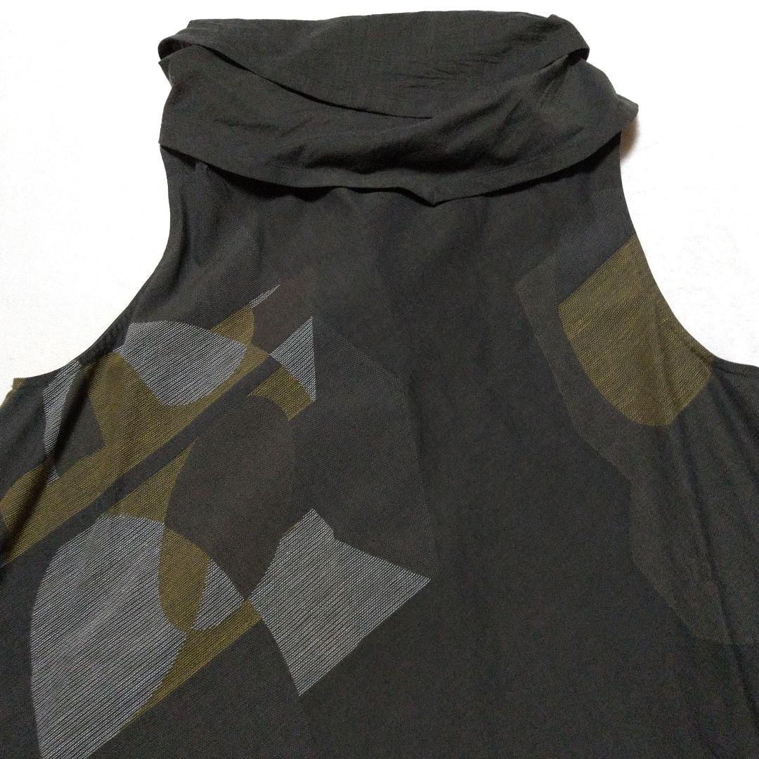 美品　慈雨 ロングベスト　ジレ　チュニック　カーキ系　センソユニコ　L