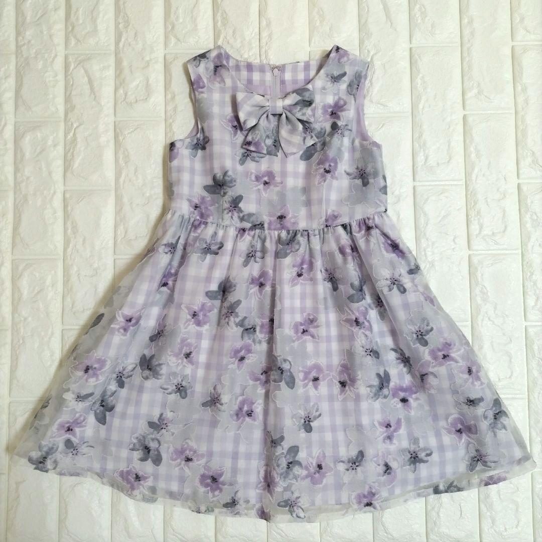 【130】CHOPIN ジャケット ワンピース 花柄 パープル アンサンブル