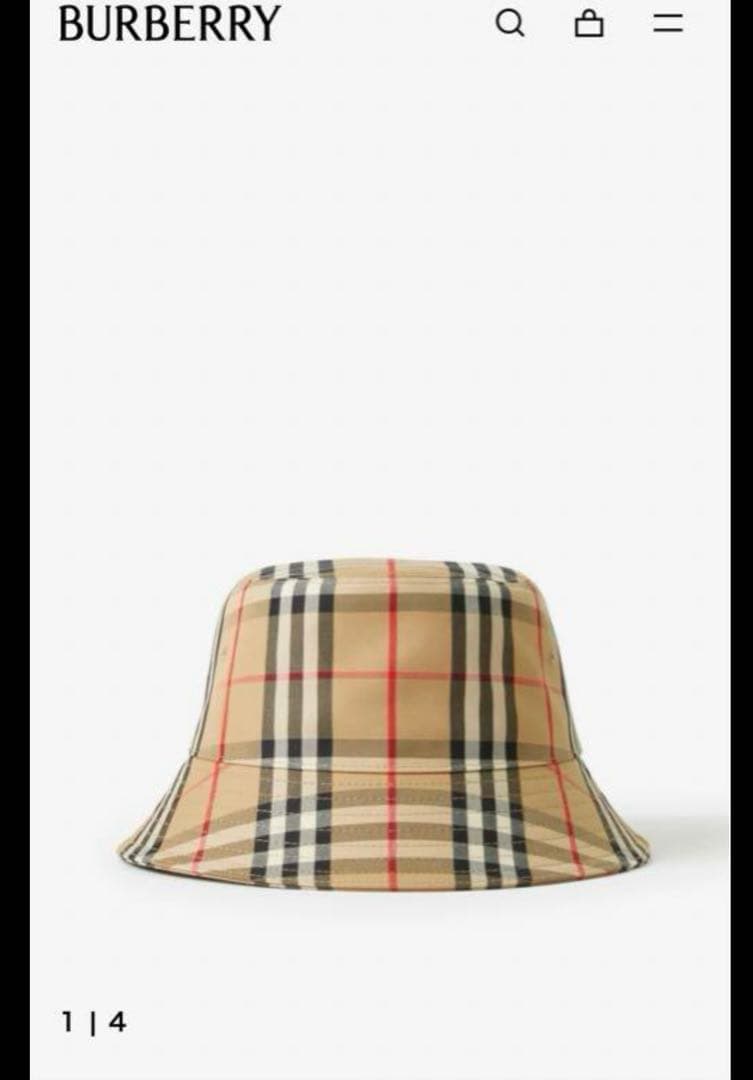 Burberry ヴィンテージチェック テクニカルコットン バケットハット