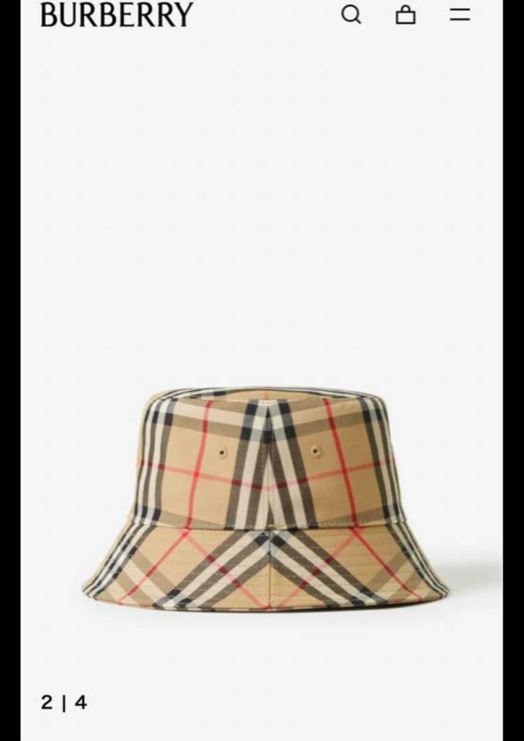 Burberry ヴィンテージチェック テクニカルコットン バケットハット
