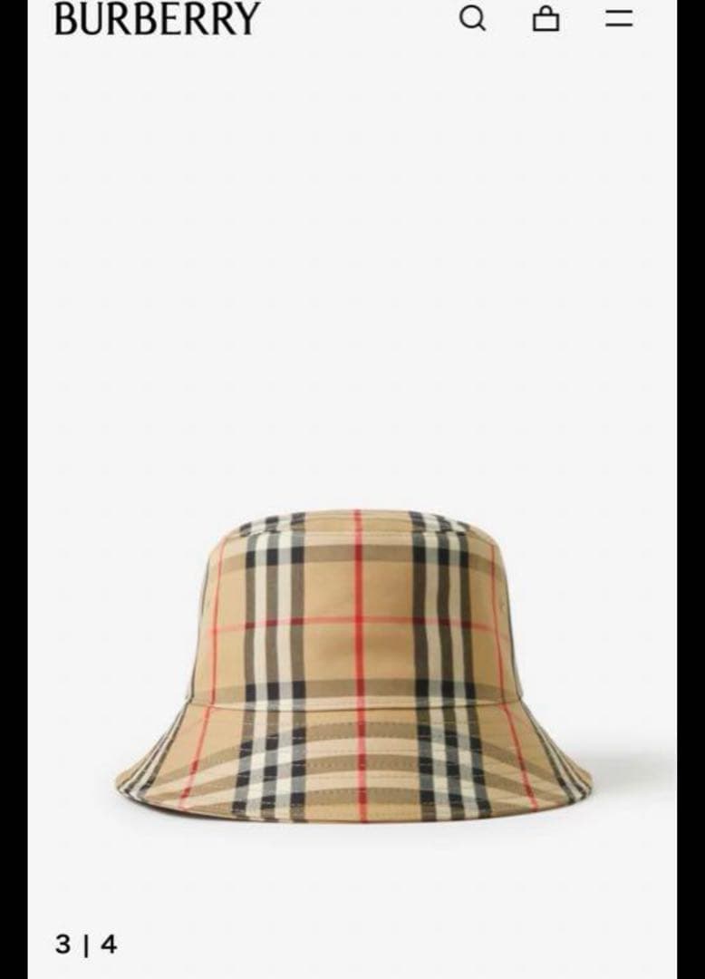 Burberry ヴィンテージチェック テクニカルコットン バケットハット