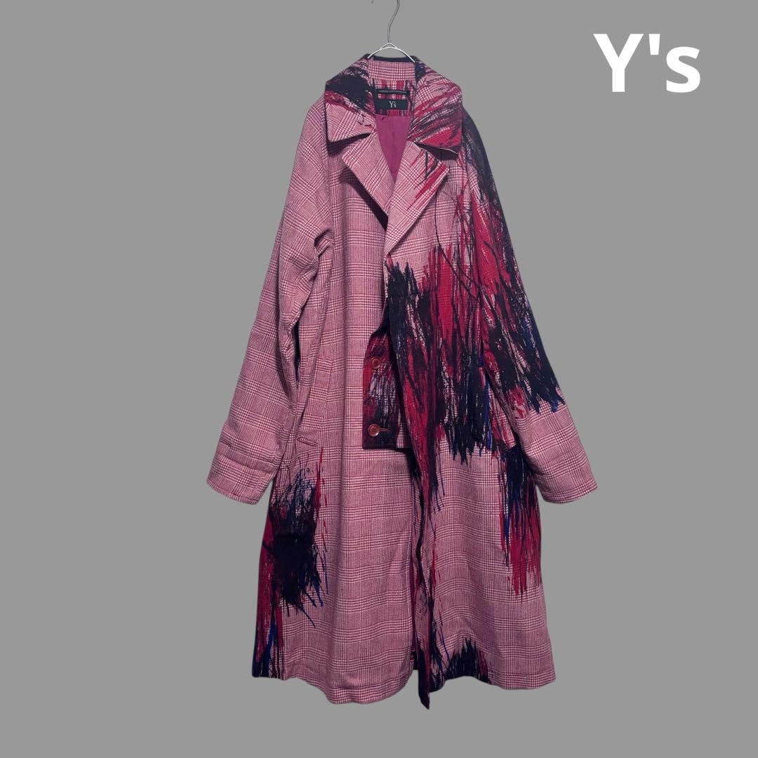 2020年秋冬Y's 総柄ロングコート　ワイズ　ヨウジヤマモト