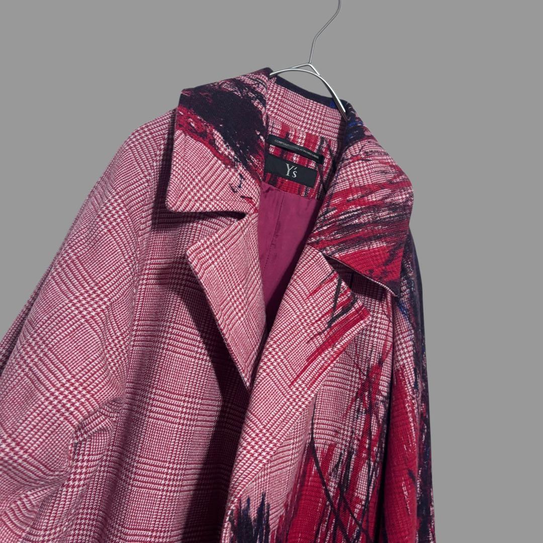 2020年秋冬Y's 総柄ロングコート　ワイズ　ヨウジヤマモト