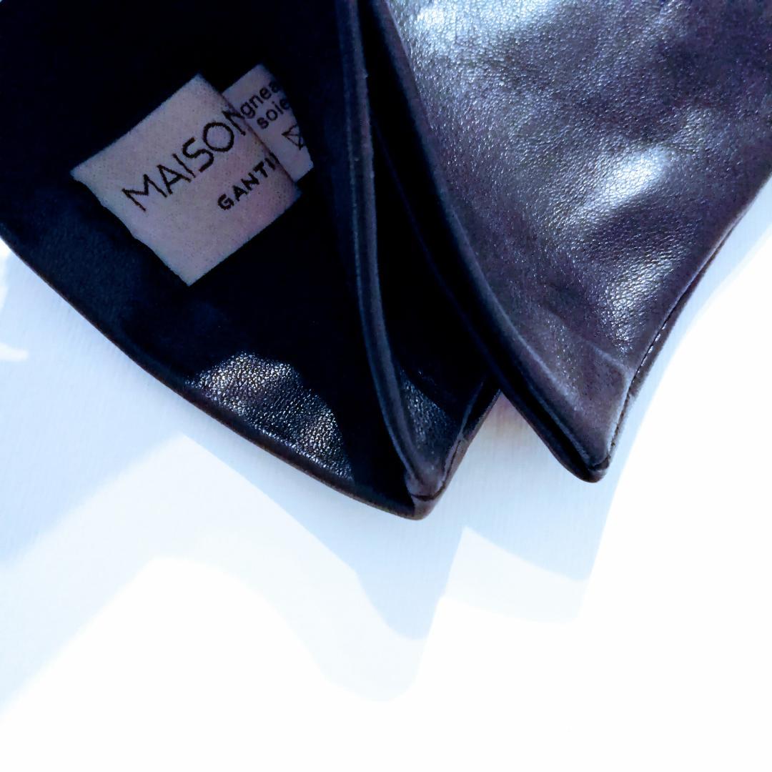 MAISON FABRE ラムスキン レザーグローブ｜ブラック 7.5