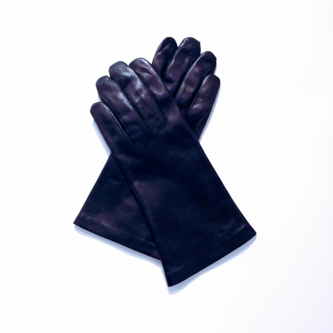 MAISON FABRE ラムスキン レザーグローブ｜ブラック 7.5