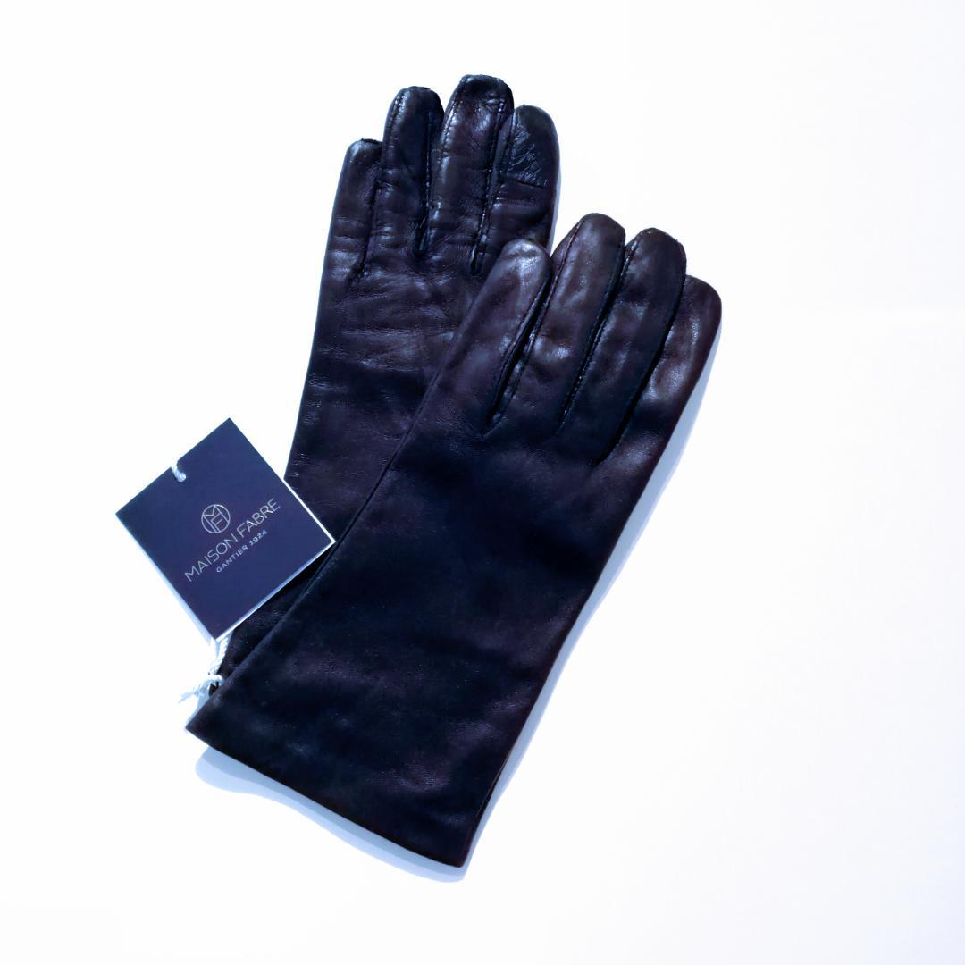 MAISON FABRE ラムスキン レザーグローブ｜ブラック 7.5