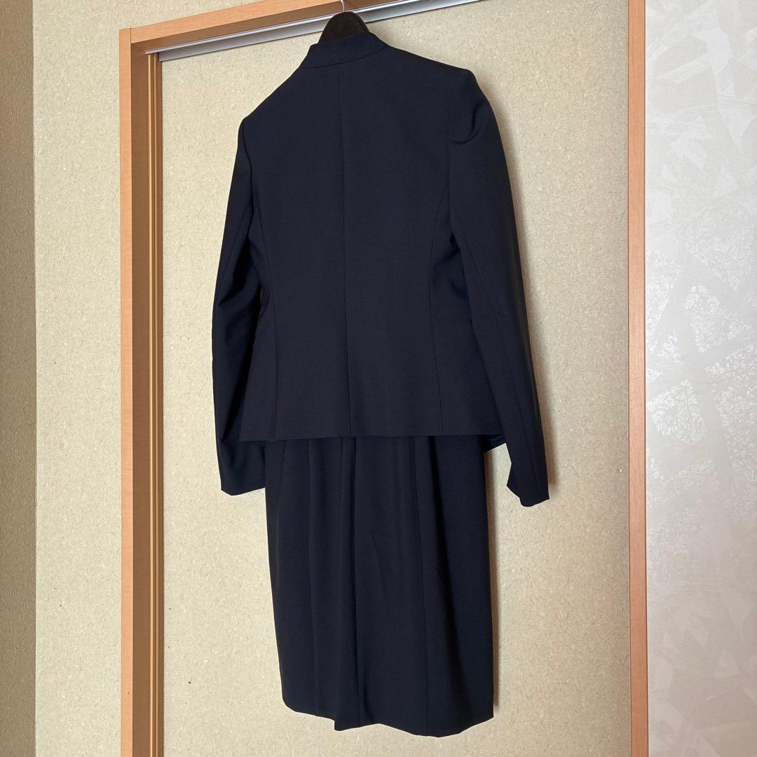 美品　Theoryノーカラージャケット ワンピーススーツ セットアップ ネイビー