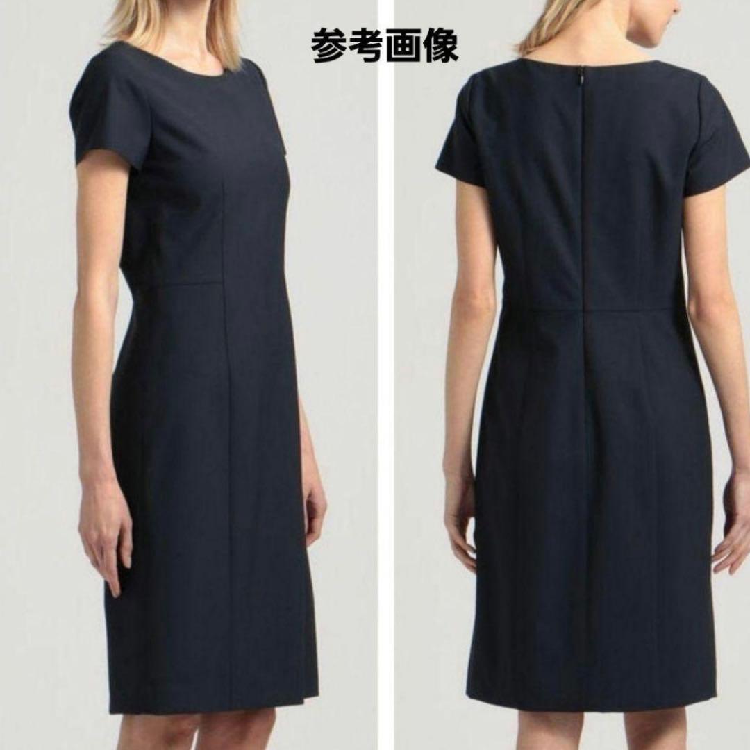 美品　Theoryノーカラージャケット ワンピーススーツ セットアップ ネイビー