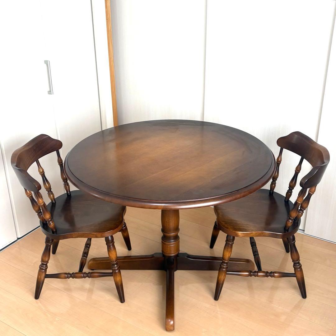 ②飛騨産業 キツツキマーク ダイニングテーブル＆チェア2脚セット｜たのメル便対応