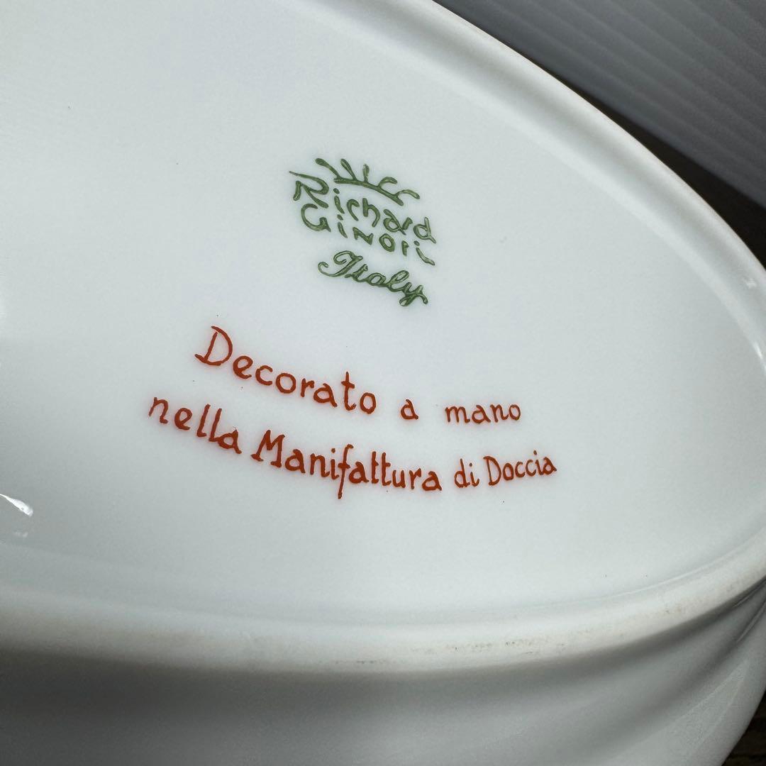 リチャードジノリ　プレート　皿　ハンドペイント 高級　ローズブーケ　ドッチア窯