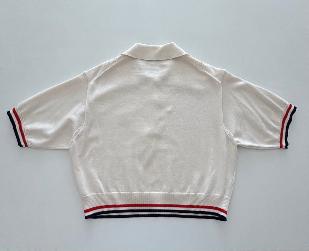 m.ha 　　MIU MIU ホワイト 半袖ポロシャツ