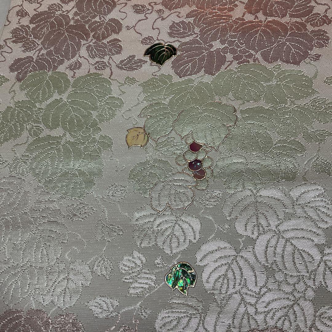 螺鈿作家藤本隆士　袋帯 植物模様