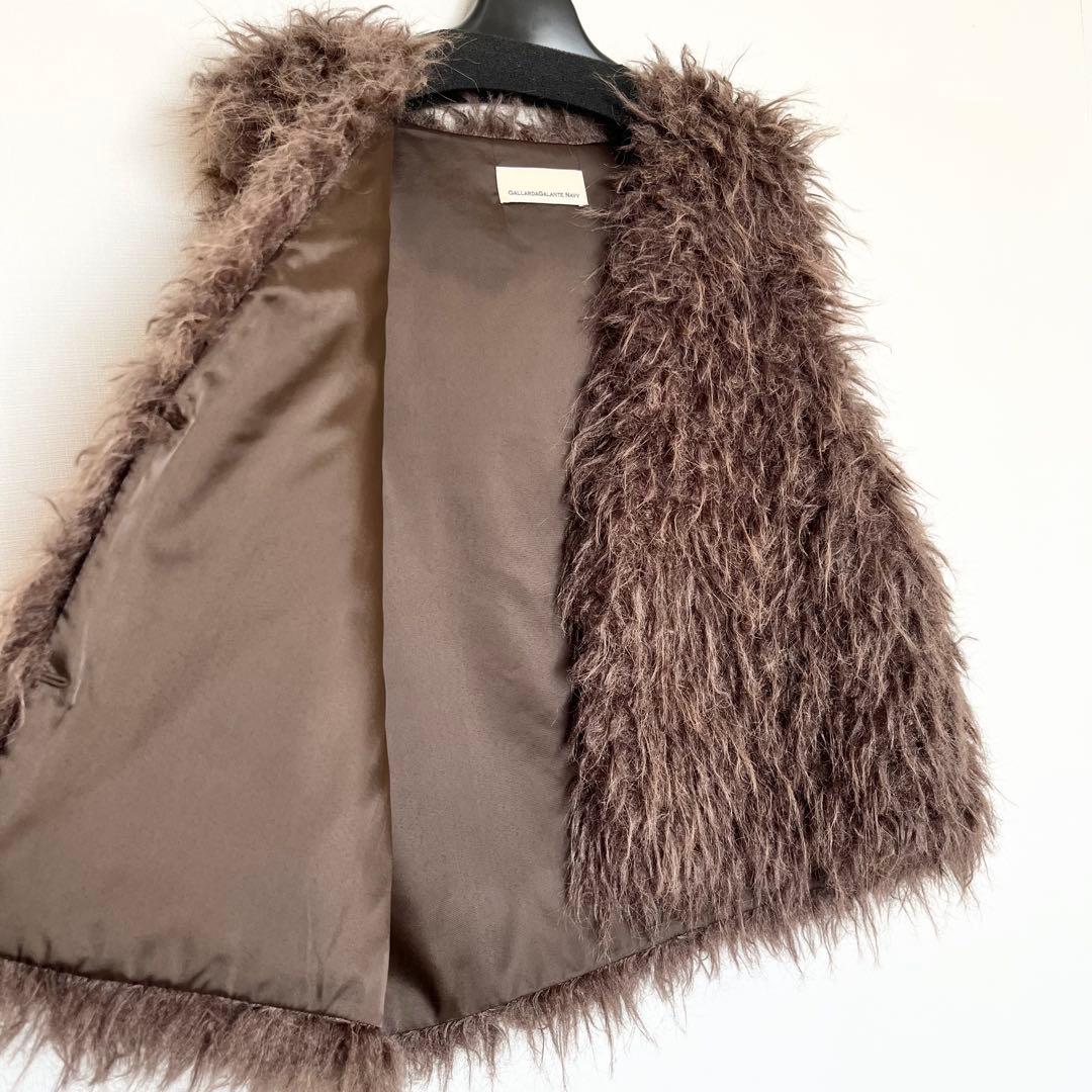 【美品】GALLARDAGALANTE フェイクファーベスト ブラウン