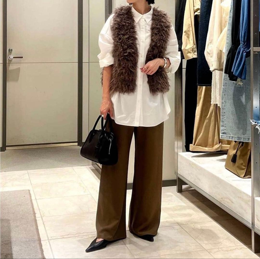 【美品】GALLARDAGALANTE フェイクファーベスト ブラウン