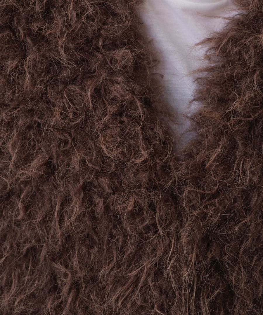 【美品】GALLARDAGALANTE フェイクファーベスト ブラウン