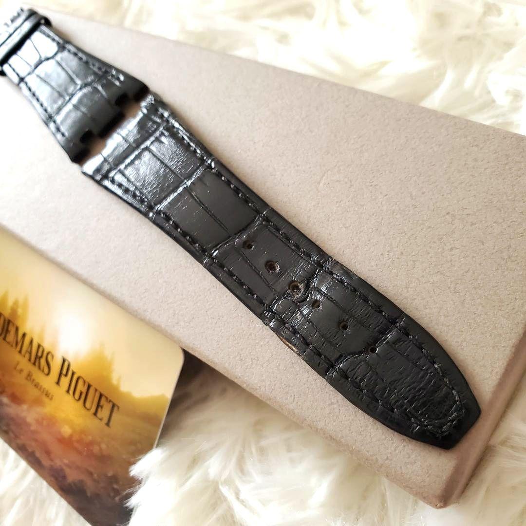 良品 オーデマピゲ レザーベルト 希少 アリゲーター 黒 ローテ 交換用として