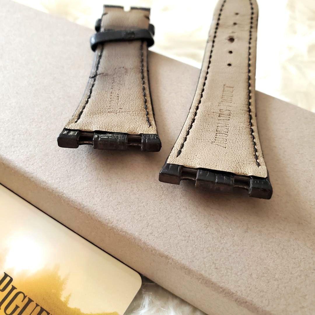 良品 オーデマピゲ レザーベルト 希少 アリゲーター 黒 ローテ 交換用として