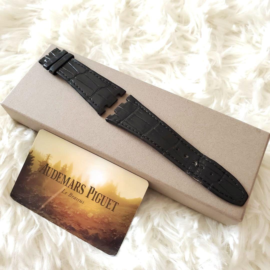 良品 オーデマピゲ レザーベルト 希少 アリゲーター 黒 ローテ 交換用として