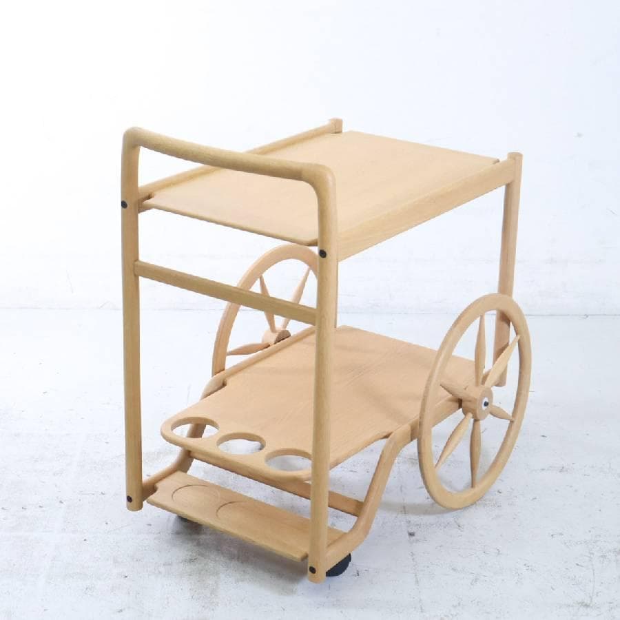 状態良好 CONDE HOUSE キッチンワゴン ナラ材 ボトルホルダー付き