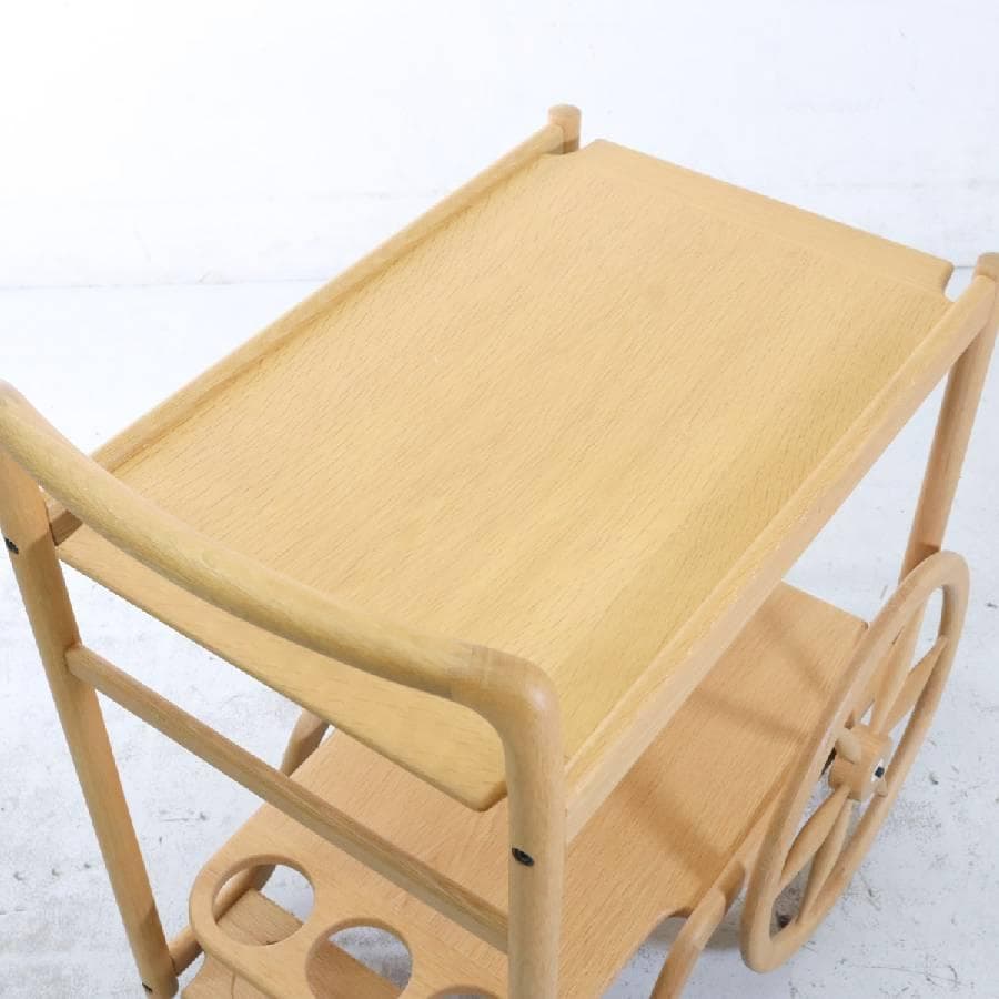 状態良好 CONDE HOUSE キッチンワゴン ナラ材 ボトルホルダー付き