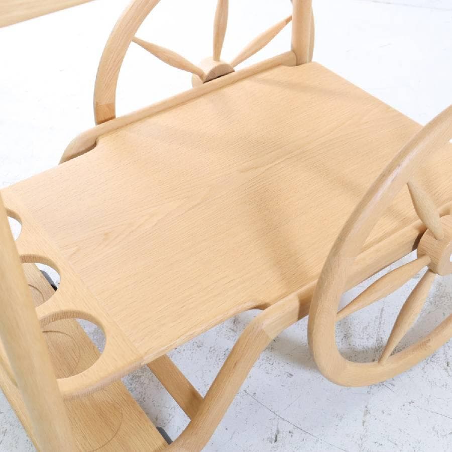 状態良好 CONDE HOUSE キッチンワゴン ナラ材 ボトルホルダー付き