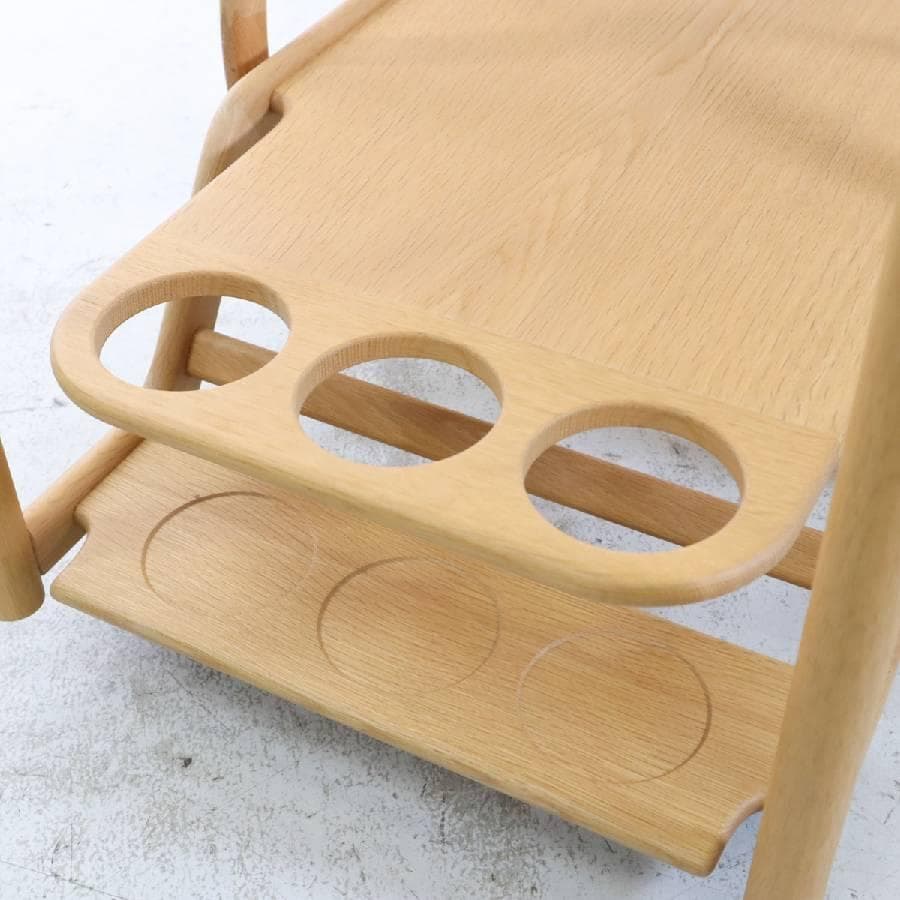 状態良好 CONDE HOUSE キッチンワゴン ナラ材 ボトルホルダー付き