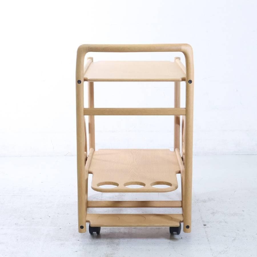 状態良好 CONDE HOUSE キッチンワゴン ナラ材 ボトルホルダー付き