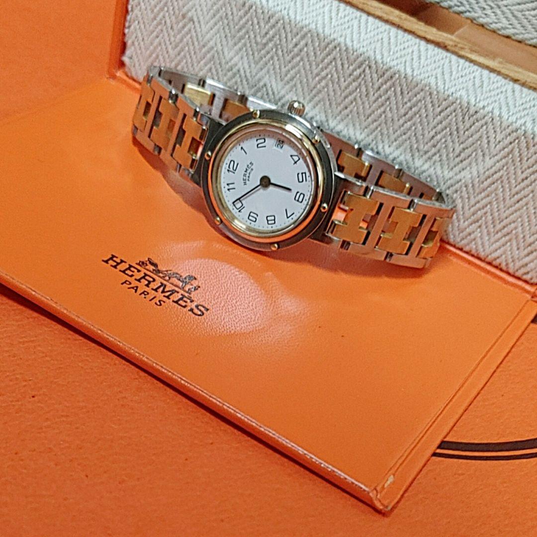 えりんこエルメス時計クリッパー/新品電池新品仕上げ正常稼働品/レディース