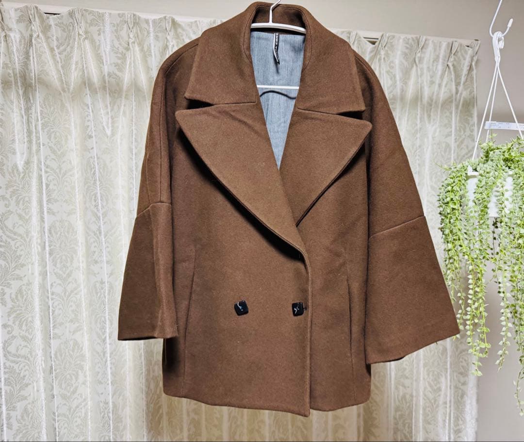 ウール コート　イタリア製　チョコレートブラウン　チェスター