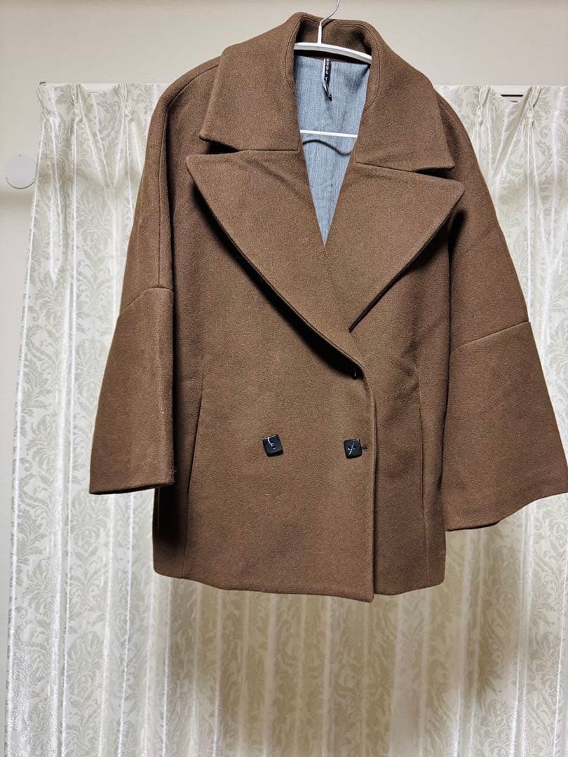 ウール コート　イタリア製　チョコレートブラウン　チェスター