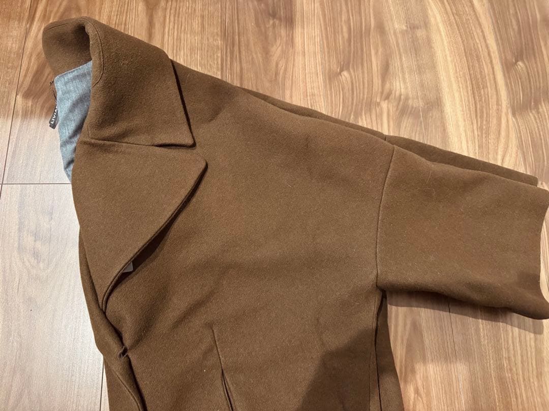 ウール コート　イタリア製　チョコレートブラウン　チェスター