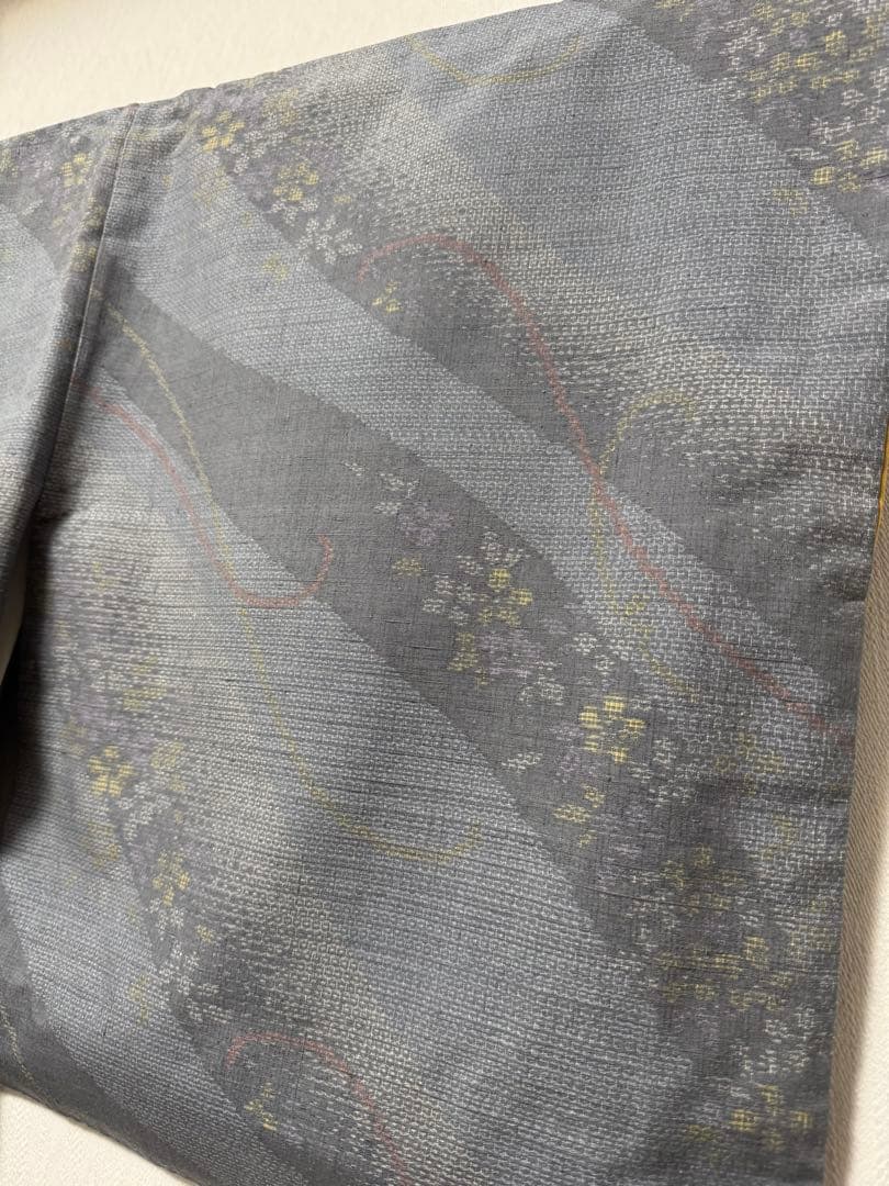 【極美品】重要無形文化財 本場結城紬「結」グレー「極上120亀甲」地機