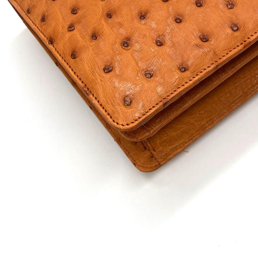 未使用品✨オーストリッチ ハンドバッグ ダイヤル式 フォーマル トップハンドル