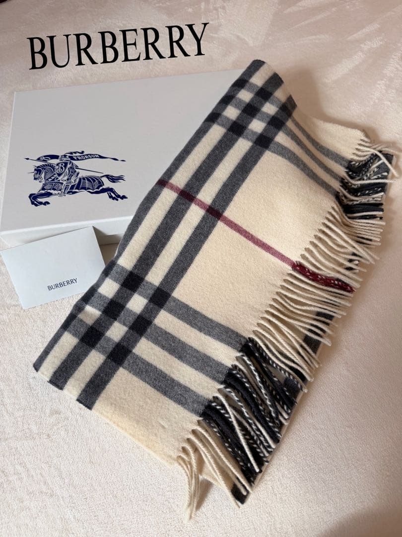 BURBERRY ワイドチェック　カシミヤストール
