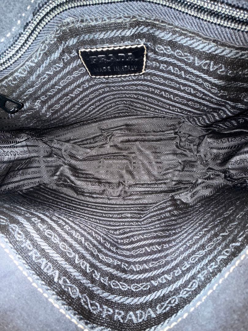 PRADA 90s ヴィンテージ レザー×パイソン フリンジ ショルダーバッグ