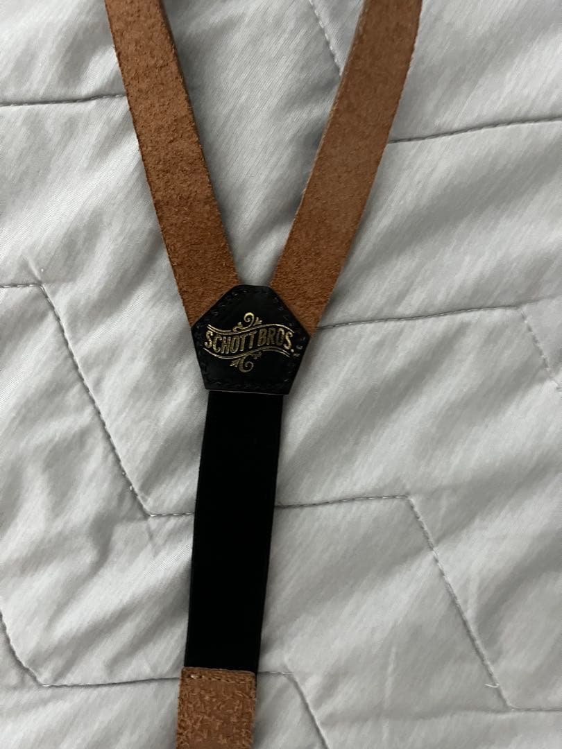た*ん様 schott サスペンダー　茶芯　レザー　ショット