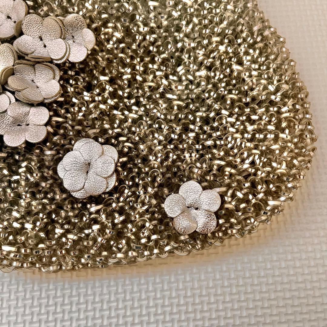 ANTEPRIMA アンテプリマ　袋付き　シルバー　ワイヤーバッグ　お花モチーフ