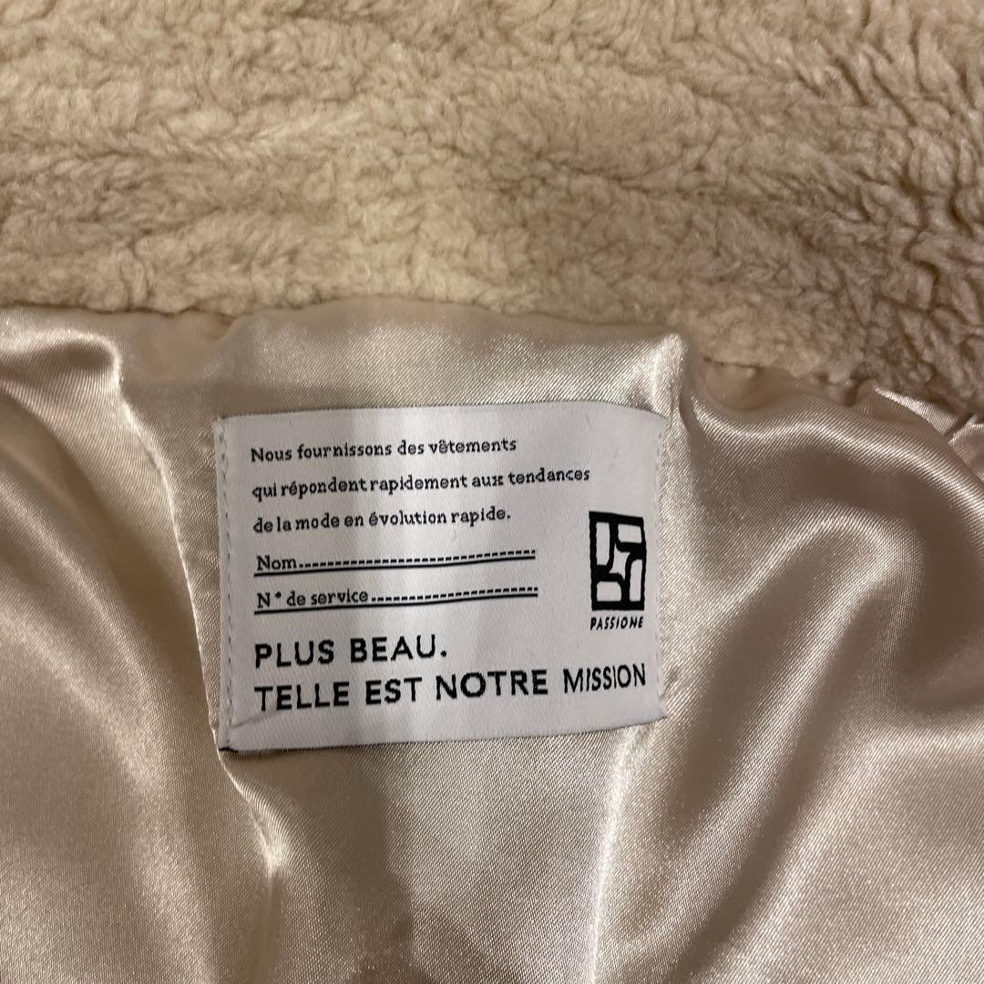 極美品❤️PASSIONEパシオーネ❤️ボアショートポンチョ　アイボリー　M